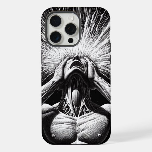 頭が爆発 iPhoneケース (裏面)