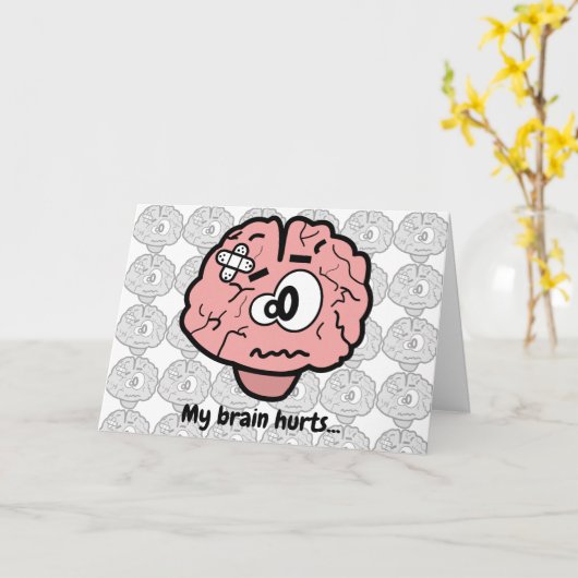 頭が痛い カード (黄色い花)