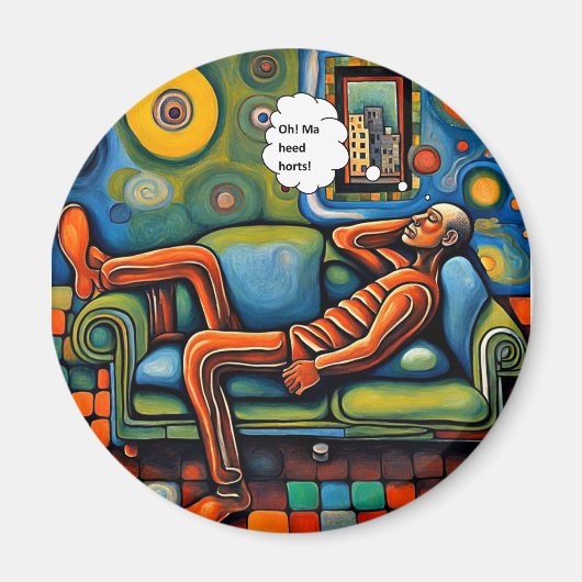 頭が痛む マグネット (正面)