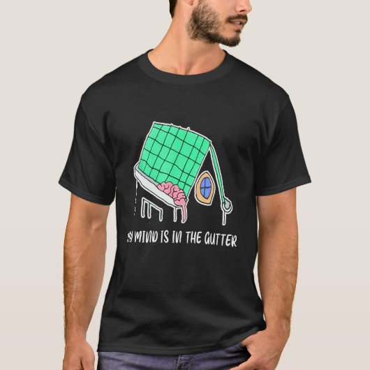 頭が苦しい、心が樋に落ちる Tシャツ (正面)