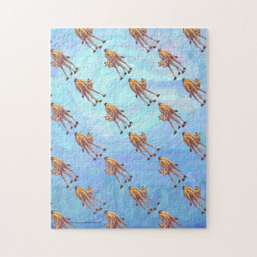 頭と尾キャメルパターン青 ジグソーパズル (縦)