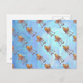 頭と尾キャメルパターン青 ポストカード (正面/裏面)