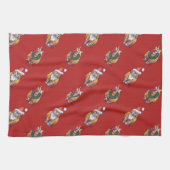 頭と尾ジンジャーキャットクリスマスパターン キッチンタオル (横)