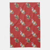 頭と尾ジンジャーキャットクリスマスパターン キッチンタオル (縦)
