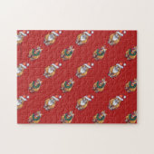 頭と尾ジンジャーキャットクリスマスパターン ジグソーパズル (横)