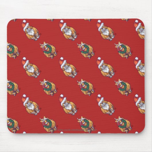 頭と尾ジンジャーキャットクリスマスパターン マウスパッド (正面)