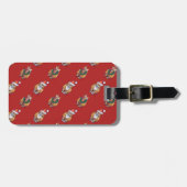 頭と尾ジンジャーキャットクリスマスパターン ラゲッジタグ (正面横)