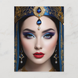 頭にベールを被った女性の姿が浮かんでいる シーズンポストカード