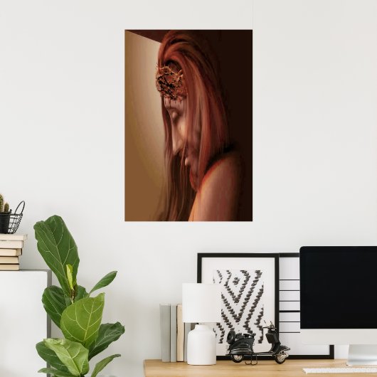 頭に刺さったイエス ポスター (ホームオフィス)