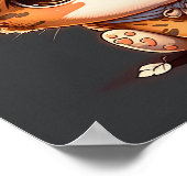 頭に包帯が付いたかわいい漫画の猫。 ポスター (角)