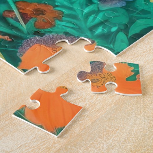 頭に庭を持つ女の子ジグソーパズル ジグソーパズル (側面)