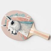 頭に毛がカラフルのった可愛いラマ 卓球ラケット (横)