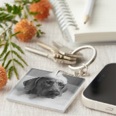 頭に泡を立てて風呂に入るワイマラン キーホルダー (正面右)