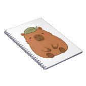 頭に緑の葉を載せたかわいいカピバラ ノート (右側)