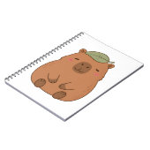 頭に緑の葉を載せたかわいいカピバラ ノート (左側)