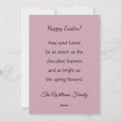 頭に花の輪をつけた、とってもかわいいウサギ シーズンカード (裏面)