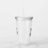 頭に花を咲かせたかわいい漫画ネコ アクリルタンブラー (左)