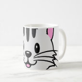 頭に花を咲かせたかわいい漫画ネコ コーヒーマグカップ (正面右)