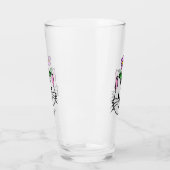 頭に花を咲かせたかわいい漫画ネコ タンブラーグラス (左)