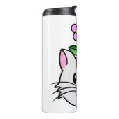 頭に花を咲かせたかわいい漫画ネコ タンブラー (回転左)