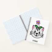 頭に花を咲かせたかわいい漫画ネコ ノートブック (内部)