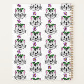 頭に花を咲かせたかわいい漫画ネコ プランナー手帳 (裏面)