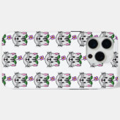 頭に花を咲かせたかわいい漫画ネコ Case-Mate iPhoneケース (裏面 (横))