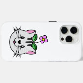 頭に花を咲かせたかわいい漫画ネコ Case-Mate iPhoneケース (裏面 (横))