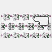 頭に花を咲かせたかわいい漫画ネコ SAMSUNG GALAXYケース (裏面横)