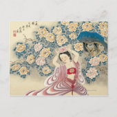 頭に花を飾る ポストカード (正面)