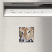 頭に頭を入れたジャージー乳牛。 マグネット (インサイチュ (食洗機))