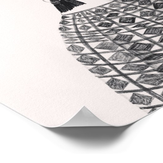 頭に鳥がいる ポスター (角)