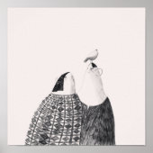 頭に鳥がいる ポスター (正面)