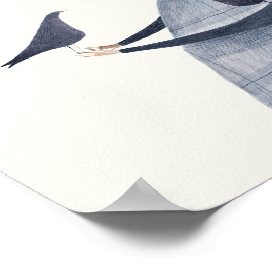 頭に鳥がいる ポスター (角)