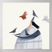 頭に鳥がいる ポスター (正面)