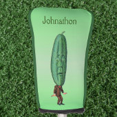 頭のための大きな漬物を持つ人は驚いた顔グリーン ゴルフヘッドカバー