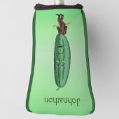 頭のための大きな漬物を持つ人は驚いた顔グリーン ゴルフヘッドカバー (回転90)