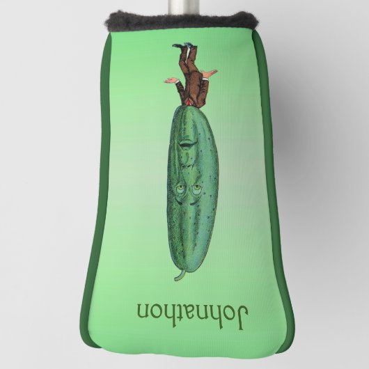 頭のための大きな漬物を持つ人は驚いた顔グリーン ゴルフヘッドカバー (回転90)