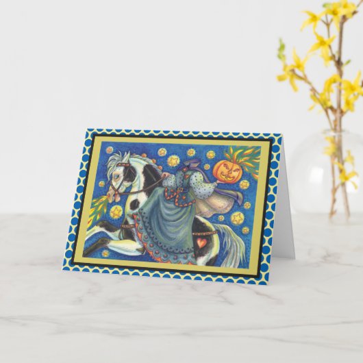 頭のない馬の女性グリーティングノートカードの詩 カード (黄色い花)