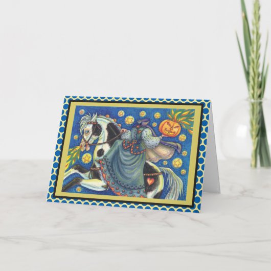 頭のない馬の女性グリーティングノートカードの詩 カード (正面)