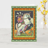 頭のない馬の女性グリーティングノートカードの詩 カード (黄色い花)