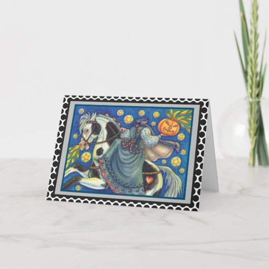 頭のない馬の女性グリーティングノートカードの詩 カード (正面)