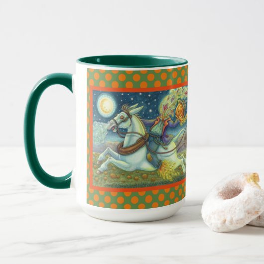 頭のない馬の男かかしハロウィーンコンボMUG LG マグカップ (ドーナツ付き)