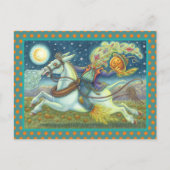 頭のない馬の男のかかしホワイトラバの休日 シーズンポストカード (正面)