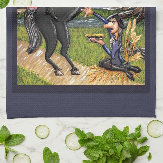 頭のない馬の男のイカボドクレーンキッチンタオル キッチンタオル (折り畳み)