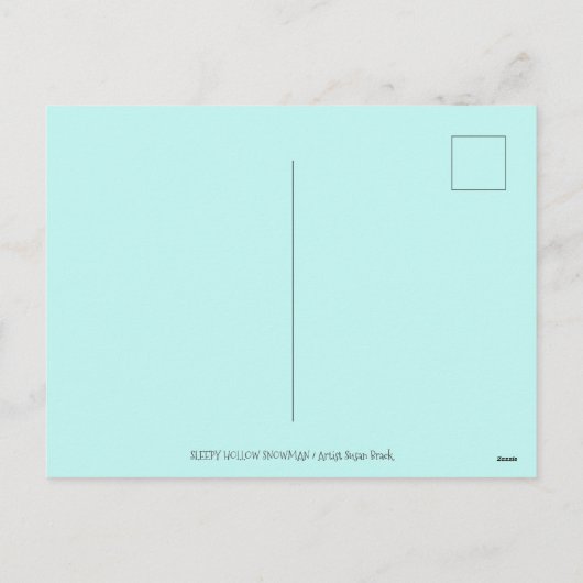 頭のない馬の雪だるま、クリスマスハロウィーンのユーモア。 シーズンポストカード (裏面)