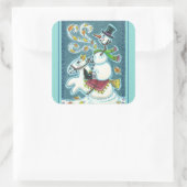 頭のない馬の雪だるま、クリスマスハロウィーンのユーモア。 スクエアシール (バッグ)