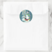 頭のない馬の雪だるま、クリスマスハロウィーンのユーモア。 ラウンドシール (バッグ)