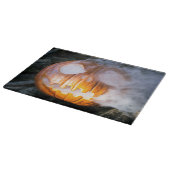 頭のない馬乗りのジャック・オ・ランタンが炎の頭を上げる カッティングボード (角)