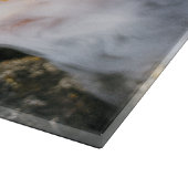 頭のない馬乗りのジャック・オ・ランタンが炎の頭を上げる カッティングボード (角)